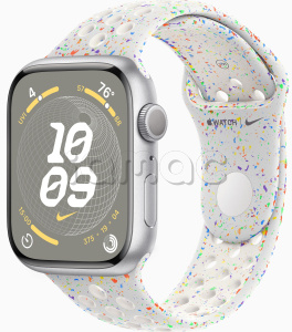 Купить Apple Watch Series 9 // 45мм GPS // Корпус из алюминия серебристого цвета, спортивный ремешок Nike цвета "чистая платина"