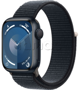 Купить Apple Watch Series 9 // 45мм GPS // Корпус из алюминия цвета "темная ночь", спортивный браслет цвета "темная ночь"