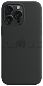 Силиконовый чехол MagSafe для iPhone 15 Pro Max, черный цвет
