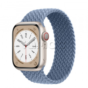 Купить Apple Watch Series 8 // 41мм GPS + Cellular // Корпус из алюминия цвета "сияющая звезда", плетёный монобраслет сланцево-синего цвета