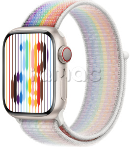 Купить Apple Watch Series 9 // 45мм GPS+Cellular // Корпус из алюминия цвета "сияющая звезда", спортивный браслет цвета Pride Edition