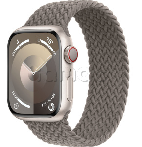 Купить Apple Watch Series 9 // 41мм GPS+Cellular // Корпус из алюминия цвета "сияющая звезда", плетёный монобраслет цвета "глина"