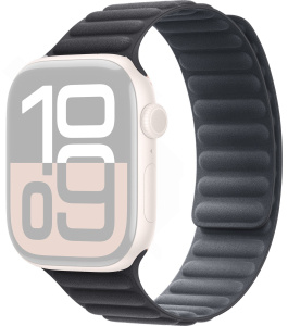 46мм S/M Ремешок FineWoven черного цвета со скрытой магнитной застежкой для Apple Watch