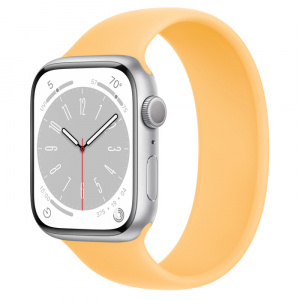 Apple Watch Series 8 // 45мм GPS // Корпус из алюминия серебристого цвета, монобраслет цвета "солнечное сияние"