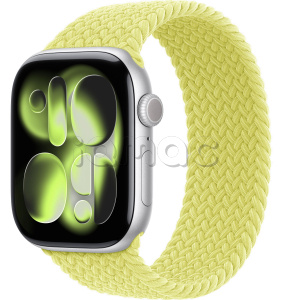 Купить Apple Watch Series 11 // 46мм GPS // Корпус из алюминия серебристого цвета, плетеный монобраслет цвета "неоновый желтый"