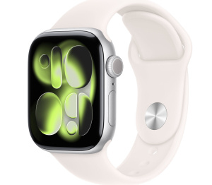 Apple Watch Series 11 // 42мм GPS // Корпус из алюминия серебристого цвета, спортивный ремешок цвета "светлые румяна"