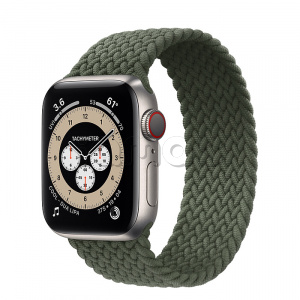 Купить Apple Watch Series 6 // 40мм GPS + Cellular // Корпус из титана, плетёный монобраслет цвета «Зелёные холмы»