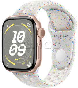 Купить Apple Watch Series 10 // 46мм GPS (Custom) Корпус из алюминия цвета "розовое золото", спортивный ремешок Nike цвета "Чистая платина"