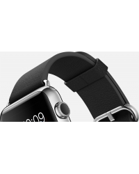Apple Watch 38 мм, нержавеющая сталь, чёрный ремешок с классической пряжкой