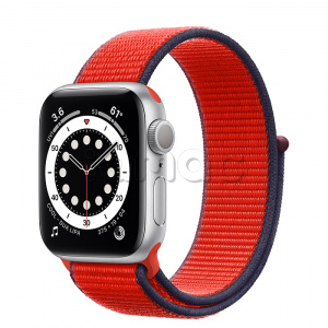 Купить Apple Watch Series 6 // 40мм GPS // Корпус из алюминия серебристого цвета, спортивный браслет цвета (PRODUCT)RED