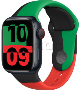 Купить Apple Watch Series 9 // 45мм GPS+Cellular // Корпус из алюминия цвета "темная ночь", спортивный ремешок цвета Black Unity