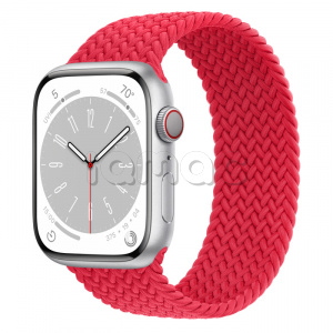 Купить Apple Watch Series 8 // 45мм GPS + Cellular // Корпус из алюминия серебристого цвета, плетёный монобраслет цвета (PRODUCT)RED