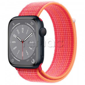 Купить Apple Watch Series 8 // 45мм GPS // Корпус из алюминия цвета "темная ночь", спортивный браслет цвета (PRODUCT)RED