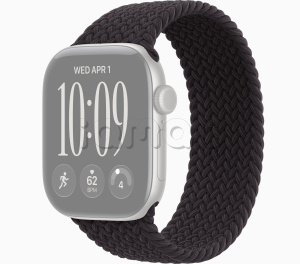 42мм Плетёный монобраслет черного цвета для Apple Watch