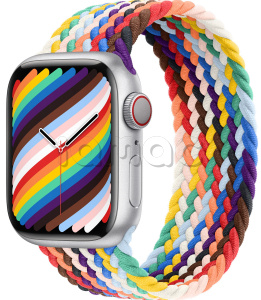 Купить Apple Watch Series 9 // 45мм GPS+Cellular // Корпус из алюминия серебристого  цвета, плетёный монобраслет цвета Pride Edition