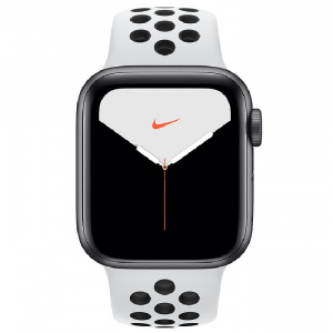 Купить Apple Watch Series 5 // 44мм GPS + Cellular // Корпус из алюминия цвета «серый космос», спортивный ремешок Nike цвета «чистая платина/чёрный»