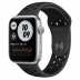 Apple Watch Series 6 // 44мм GPS // Корпус из алюминия серебристого цвета, спортивный ремешок Nike цвета «Антрацитовый/чёрный»