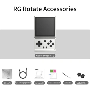 Портативная консоль  с поворотным экраном Anbernic RG Rotate (Aurora Silver)
