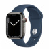 Apple Watch Series 7 // 41мм GPS + Cellular // Корпус из нержавеющей стали графитового цвета, спортивный ремешок цвета «синий омут»