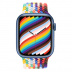 Apple Watch Series 7 // 45мм GPS // Корпус из алюминия синего цвета, плетёный монобраслет радужного цвета