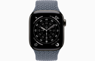 Apple Watch Series 11 // 46мм GPS+Cellular // Корпус из титана сланцевого цвета, плетеный монобраслет цвета "якорный синий"