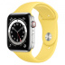 Apple Watch Series 6 // 44мм GPS + Cellular // Корпус из нержавеющей стали серебристого цвета, спортивный ремешок имбирного цвета Apple Watch Series 6 // 44мм GPS + Cellular // Корпус из нержавеющей стали серебристого цвета, спортивный ремешок имбирного цвета