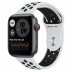 Apple Watch SE // 44мм GPS + Cellular // Корпус из алюминия цвета «серый космос», спортивный ремешок Nike цвета «Чистая платина/чёрный» (2020)