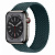 Купить Apple Watch Series 8 // 45мм GPS + Cellular // Корпус из нержавеющей стали графитового цвета, плетёный монобраслет цвета "тропический лес"