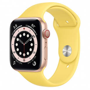 Apple Watch Series 6 // 44мм GPS + Cellular // Корпус из алюминия золотого цвета, спортивный ремешок имбирного цвета