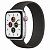 Купить Apple Watch SE // 44мм GPS + Cellular // Корпус из алюминия серебристого цвета, монобраслет чёрного цвета (2020)