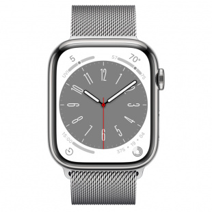 Apple Watch Series 8 // 41мм GPS + Cellular // Корпус из нержавеющей стали серебристого цвета, миланский сетчатый браслет серебристого цвета