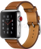 Apple Watch Series 3 Hermès // 42мм GPS + Cellular // Корпус из нержавеющей стали, ремешок Single Tour из кожи Swift цвета Fauve Barenia (MQLP2)