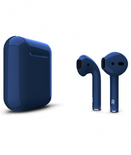 AirPods - беспроводные наушники с Qi - зарядным кейсом Apple (Темный синий, глянец)