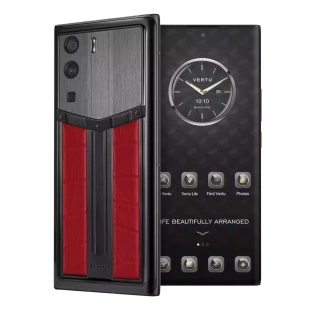 Телефон Vertu METAVERTU 5G Web3, Alligator Leather (Black Parisian Studds Flame Red/Огненно-красный)