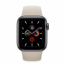 Apple Watch Series 5 // 40мм GPS + Cellular // Корпус из алюминия цвета «серый космос», спортивный ремешок бежевого цвета