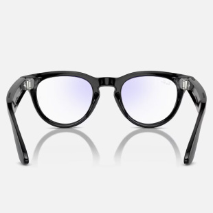 Умные очки Ray-Ban Stories Headliner (Черная глянцевая оправа, прозрачно-синие линзы)