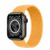 Apple Watch Series 7 // 41мм GPS + Cellular // Корпус из титана цвета «черный космос», плетёный монобраслет цвета «спелый маис»