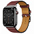 Купить Apple Watch Series 7 Hermès // 45мм GPS + Cellular // Корпус из нержавеющей стали цвета «черный космос», ремешок Single Tour Attelage цвета Rouge H