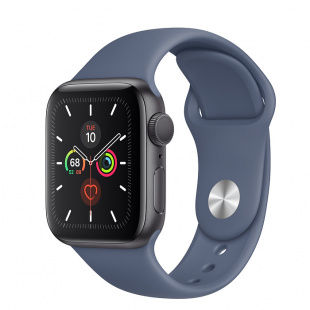 Apple Watch Series 5 // 44мм GPS // Корпус из алюминия цвета «серый космос», спортивный ремешок цвета «морской лёд»