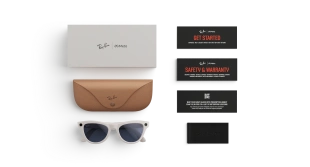 Умные очки Ray-Ban  Skyler (2-gen) (Глянцевая оправа цвета "серый мел", прозрачно-сапфировые фотохромные линзы)