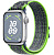 Купить Apple Watch Series 9 // 41мм GPS // Корпус из алюминия серебристого цвета, спортивный браслет Nike цвета "ярко-зеленый/синий"