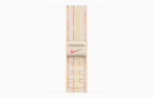 Apple Watch SE // 40мм GPS // Корпус из алюминия цвета «тёмная ночь», спортивный браслет Nike цвета «Сияющая звезда/розовый» (2024)