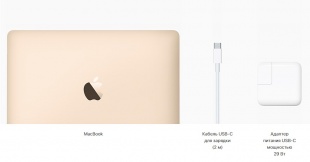 12-дюймовый MacBook 256 ГБ (MNYK2 / MRQN2) "Золотой" // Core M3 1.2 ГГц, 8 ГБ, 256 Гб, Intel HD 615 (Mid 2017)