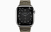 Apple Watch Series 9 Hermès // 45мм GPS+Cellular // Корпус из нержавеющей стали серебристого цвета, ремешок Kilim Single Tour цвета Kaki с раскладывающейся застёжкой (Deployment Buckle)