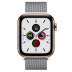 Apple Watch Series 5 // 44мм GPS + Cellular // Корпус из нержавеющей стали золотого цвета, миланский сетчатый браслет серебристого цвета