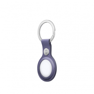 Кожаный брелок для AirTag с кольцом для ключей, цвет «Сиреневая глициния»