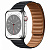 Купить Apple Watch Series 8 // 45мм GPS + Cellular // Корпус из нержавеющей стали серебристого цвета, кожаный браслет цвета "темная ночь", размер ремешка S/M