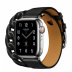 Apple Watch Series 8 Hermès // 41мм GPS + Cellular // Корпус из нержавеющей стали серебристого цвета, ремешок Double Tour Gourmette цвета Noir