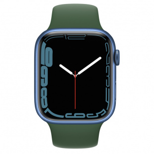 Apple Watch Series 7 // 45мм GPS // Корпус из алюминия синего цвета, спортивный ремешок  цвета «зелёный клевер»