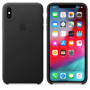 Кожаный чехол для iPhone XS Max, чёрный цвет, оригинальный Apple